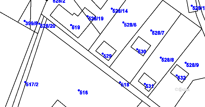 Parcela st. 529 v KÚ Rokytno na Moravě, Katastrální mapa