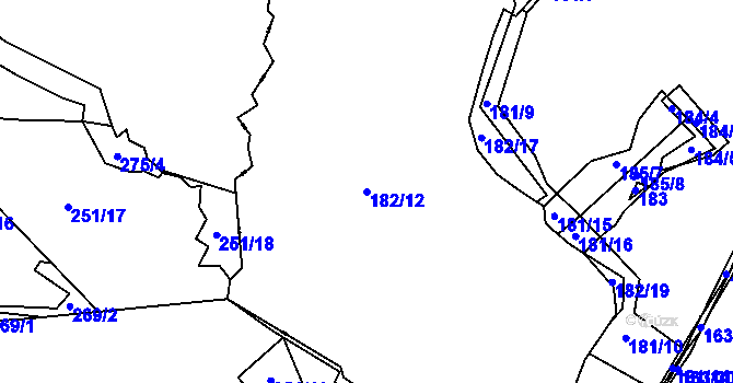 Parcela st. 182/12 v KÚ Studnice u Rokytna, Katastrální mapa