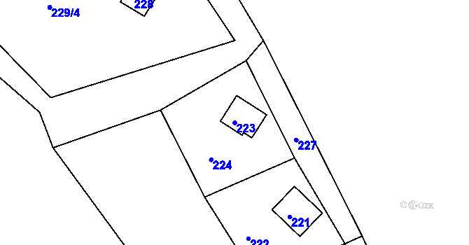 Parcela st. 223 v KÚ Studnice u Rokytna, Katastrální mapa