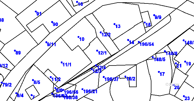 Parcela st. 12/1 v KÚ Vlachovice u Rokytna, Katastrální mapa