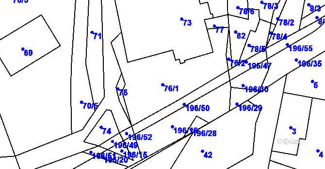 Parcela st. 76/1 v KÚ Vlachovice u Rokytna, Katastrální mapa