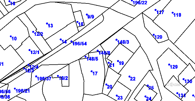 Parcela st. 148/8 v KÚ Vlachovice u Rokytna, Katastrální mapa