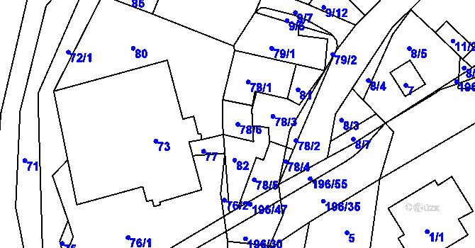 Parcela st. 78/6 v KÚ Vlachovice u Rokytna, Katastrální mapa