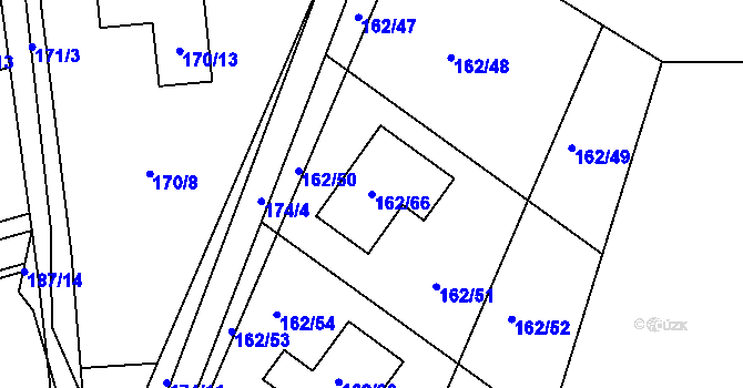 Parcela st. 162/66 v KÚ Vlachovice u Rokytna, Katastrální mapa