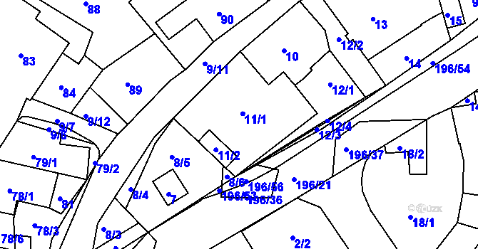 Parcela st. 11 v KÚ Vlachovice u Rokytna, Katastrální mapa