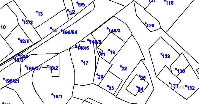 Parcela st. 21 v KÚ Vlachovice u Rokytna, Katastrální mapa