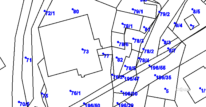 Parcela st. 77 v KÚ Vlachovice u Rokytna, Katastrální mapa