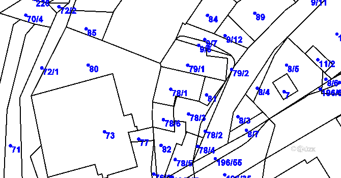 Parcela st. 78/1 v KÚ Vlachovice u Rokytna, Katastrální mapa