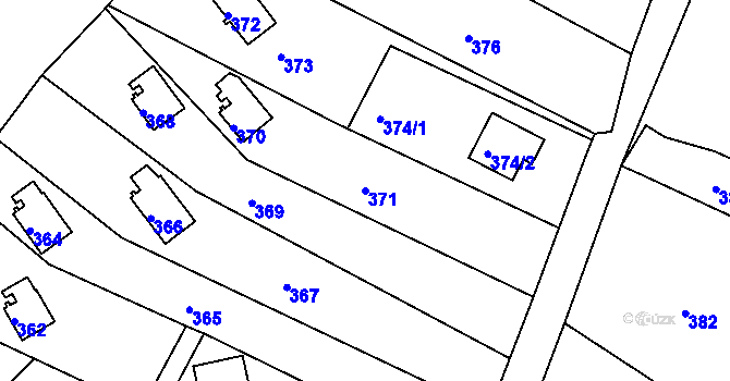 Parcela st. 371 v KÚ Vlachovice u Rokytna, Katastrální mapa
