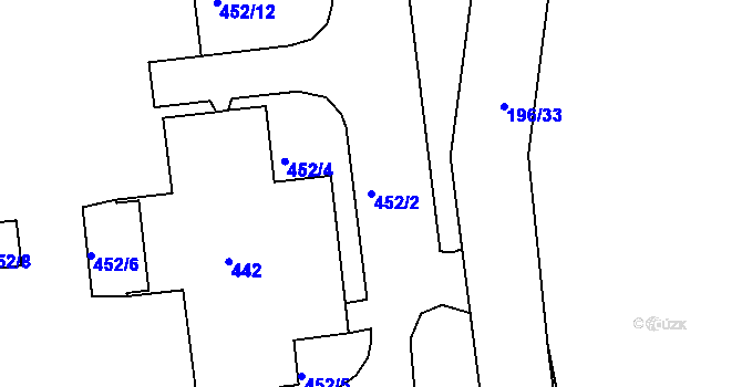 Parcela st. 452/2 v KÚ Vlachovice u Rokytna, Katastrální mapa