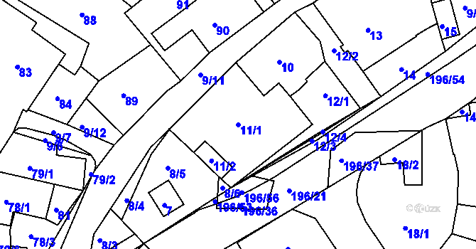 Parcela st. 11/1 v KÚ Vlachovice u Rokytna, Katastrální mapa