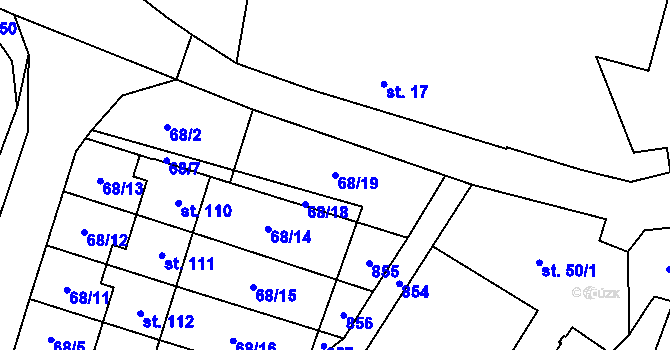 Parcela st. 68/19 v KÚ Rokytovec, Katastrální mapa