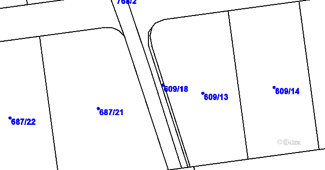 Parcela st. 609/18 v KÚ Rokytovec, Katastrální mapa