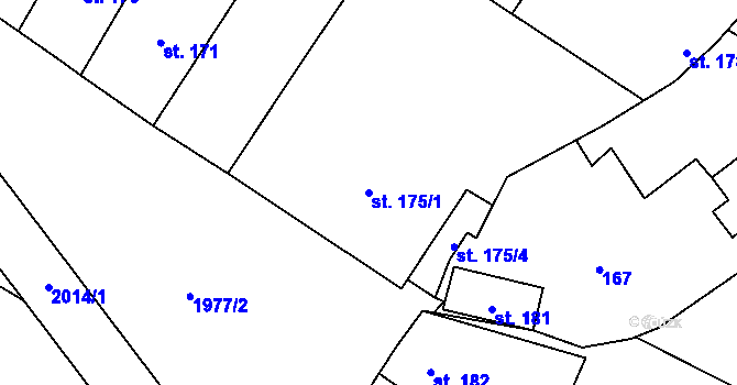 Parcela st. 175/1 v KÚ Ronov nad Doubravou, Katastrální mapa
