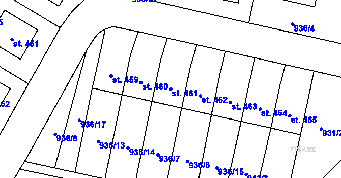 Parcela st. 461 v KÚ Ronov nad Doubravou, Katastrální mapa