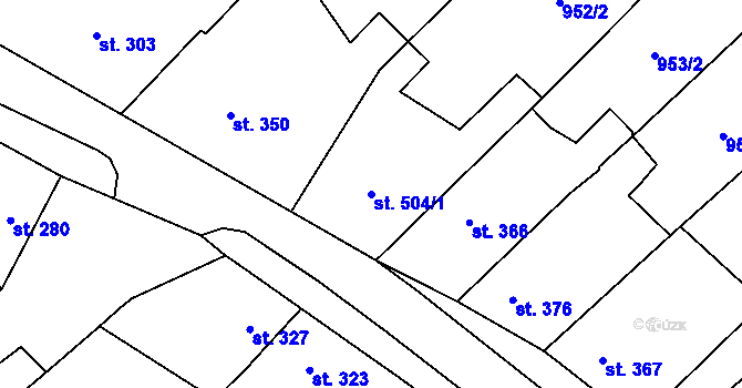 Parcela st. 504/1 v KÚ Ronov nad Doubravou, Katastrální mapa