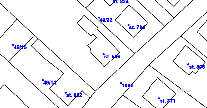 Parcela st. 506 v KÚ Ronov nad Doubravou, Katastrální mapa