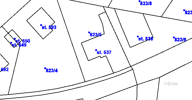 Parcela st. 537 v KÚ Ronov nad Doubravou, Katastrální mapa