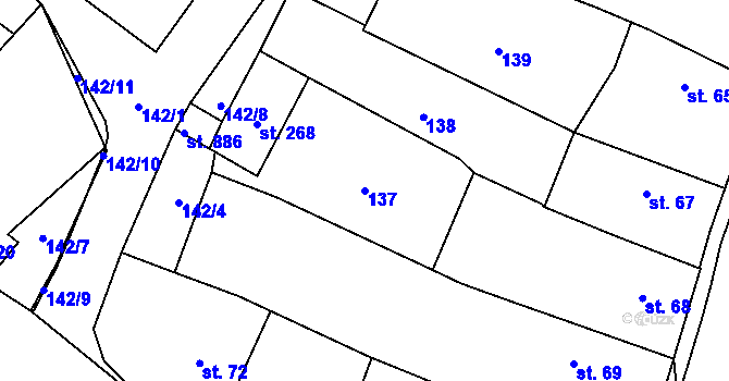 Parcela st. 137 v KÚ Ronov nad Doubravou, Katastrální mapa