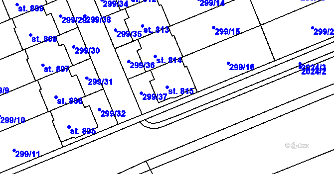 Parcela st. 815 v KÚ Ronov nad Doubravou, Katastrální mapa