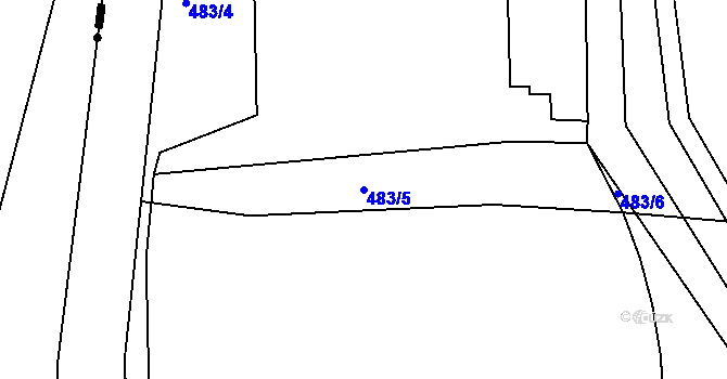 Parcela st. 483/5 v KÚ Ronov nad Doubravou, Katastrální mapa