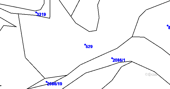 Parcela st. 529 v KÚ Ronov nad Doubravou, Katastrální mapa