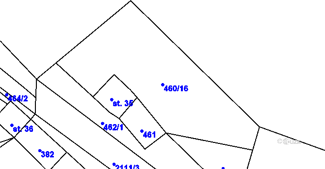 Parcela st. 460/16 v KÚ Ropice, Katastrální mapa