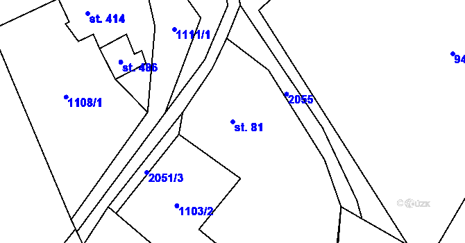 Parcela st. 81 v KÚ Ropice, Katastrální mapa