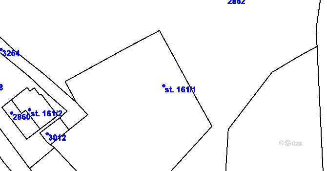 Parcela st. 161/1 v KÚ Ropice, Katastrální mapa
