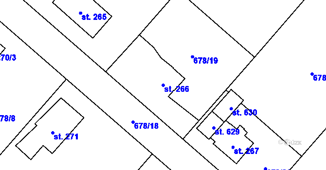 Parcela st. 266 v KÚ Ropice, Katastrální mapa