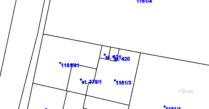 Parcela st. 421 v KÚ Ropice, Katastrální mapa