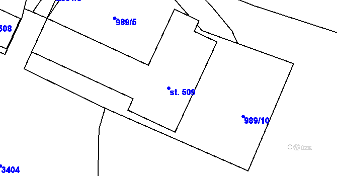 Parcela st. 509 v KÚ Ropice, Katastrální mapa