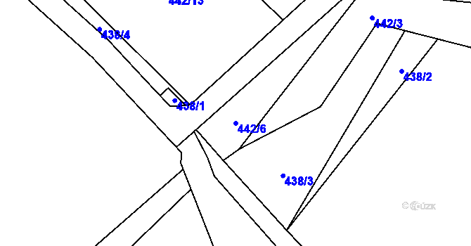Parcela st. 442/6 v KÚ Ropice, Katastrální mapa
