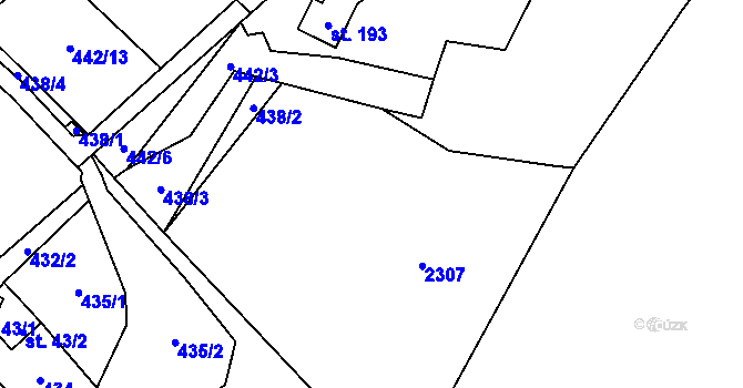 Parcela st. 443 v KÚ Ropice, Katastrální mapa