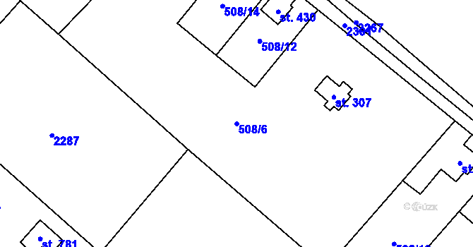 Parcela st. 508/6 v KÚ Ropice, Katastrální mapa