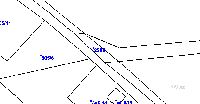 Parcela st. 523 v KÚ Ropice, Katastrální mapa