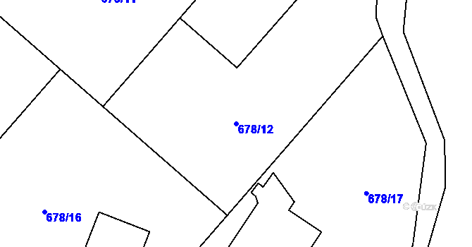 Parcela st. 678/12 v KÚ Ropice, Katastrální mapa