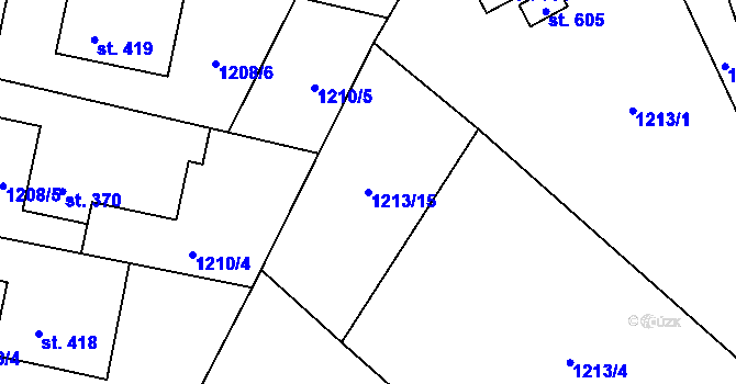Parcela st. 1213/15 v KÚ Ropice, Katastrální mapa