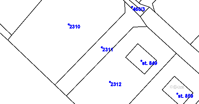 Parcela st. 460/5 v KÚ Ropice, Katastrální mapa