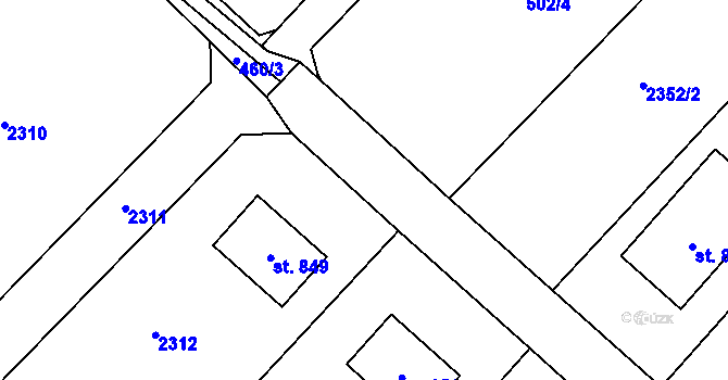 Parcela st. 460/14 v KÚ Ropice, Katastrální mapa