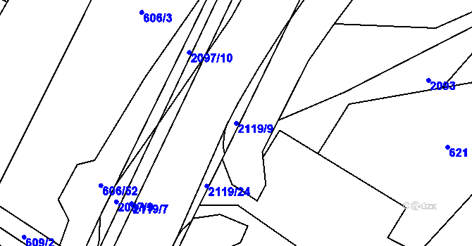 Parcela st. 2119/9 v KÚ Ropice, Katastrální mapa