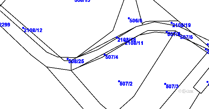 Parcela st. 507/4 v KÚ Ropice, Katastrální mapa
