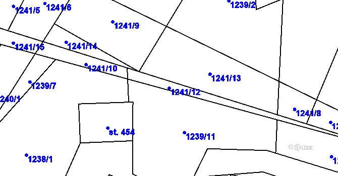 Parcela st. 1241/12 v KÚ Ropice, Katastrální mapa