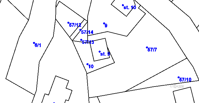 Parcela st. 9 v KÚ Roprachtice, Katastrální mapa