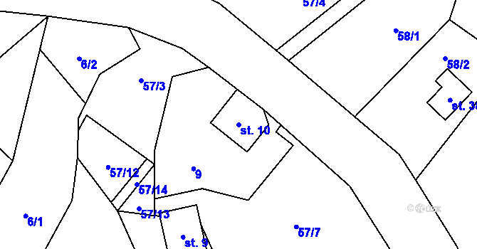 Parcela st. 10 v KÚ Roprachtice, Katastrální mapa