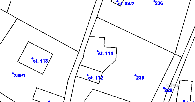 Parcela st. 111 v KÚ Roprachtice, Katastrální mapa