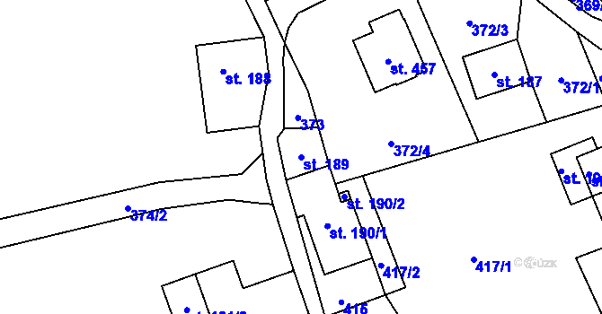 Parcela st. 189 v KÚ Roprachtice, Katastrální mapa