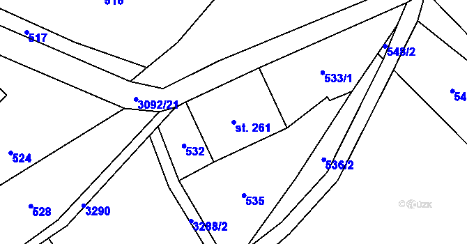 Parcela st. 261 v KÚ Roprachtice, Katastrální mapa