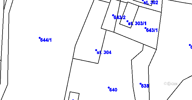 Parcela st. 304 v KÚ Roprachtice, Katastrální mapa