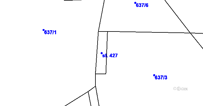 Parcela st. 427 v KÚ Roprachtice, Katastrální mapa
